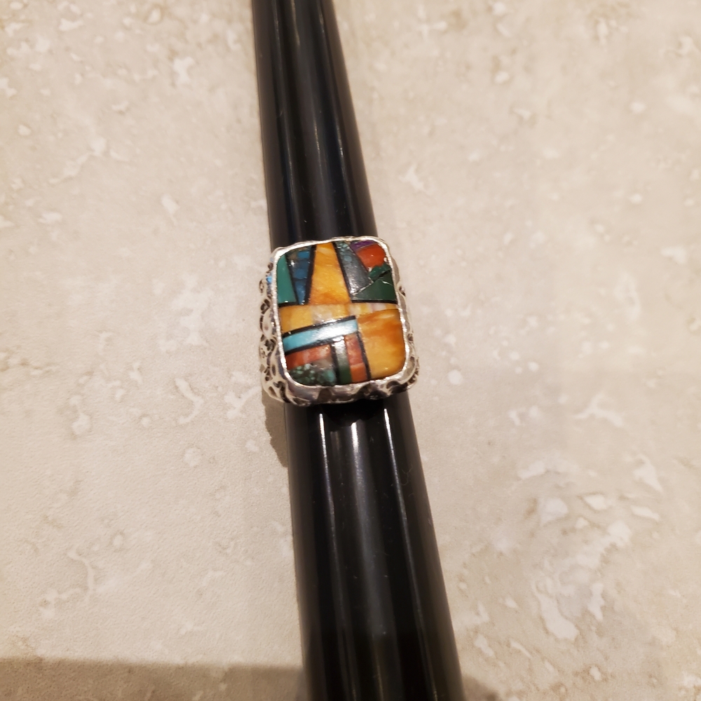 Sterling Silver Southwest Style Ring With Natural Stone